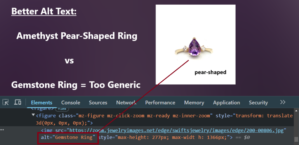 Jewelry SEO: alt text 